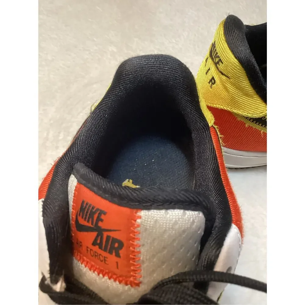 Nike Air Force 1 Low Men’s 7.5 Women’s 9 White Orange Black Rare Sneakers